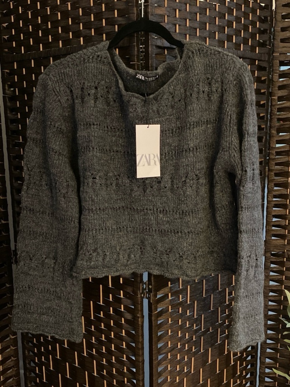 Zara Charcoal Textured Sweater